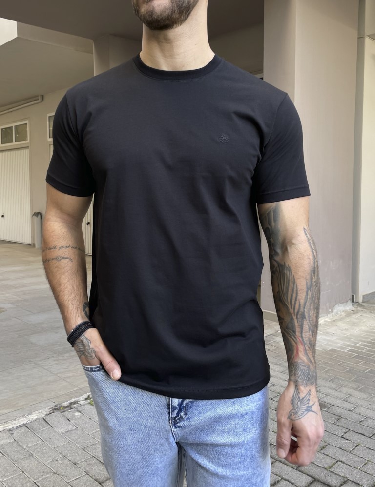 Everbest Everbest ανδρικό μαύρο Plus Size T-shirt 2328000